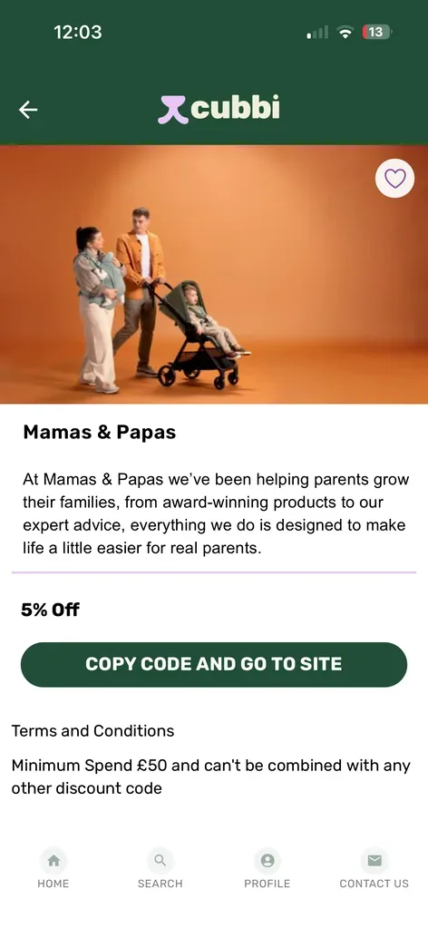 Cubbi parenting discount app screen